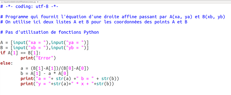 2014-12-01-EquationDroiteAffine-Python-Listes