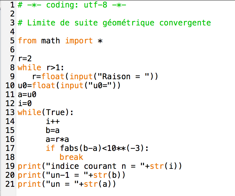 2013-12-05-LimiteSuiteGeometrique-CodePython
